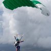 Performance Designs Silhouette canopy. Shown from the side during flight.