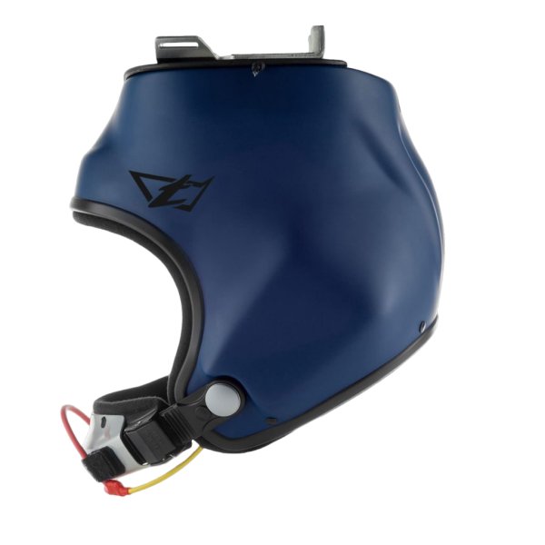 Tonfly CC2 Open Face Skydiving Camera Helmet, color navy. Shown from the side