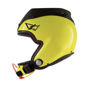Tonfly 3X Open Face Skydiving Camera Helmet, color yellow. Shown from the side