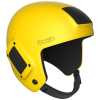Cookie Fuel open face skydiving camera helmet, yellow. Shown from the side