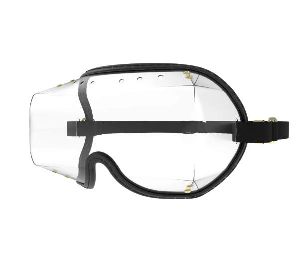 Kroops VFR Over The Glasses skydiving goggles with clear lens and black trim