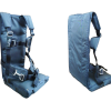 Para-phernalia seat softie rescue emergency parachute with conventional harness. Shown from the back and front