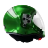 BONEHEAD DYNAMIC FULL FACE HELMET, GREEN. Shown from the side with closed visor