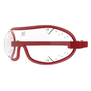 Kroops Boogie skydiving goggles with clear lens and red trim
