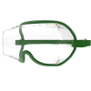 Kroops VFR Over The Glasses skydiving goggles with clear lens and green strap