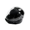 Aero skydiving helmet made by Bonehead. Black helmet made form carbon fiber shown from the side with closed visor