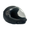 Square1 Kiss skydiving fullface helmet shown from the side with closed visor. Color: Black