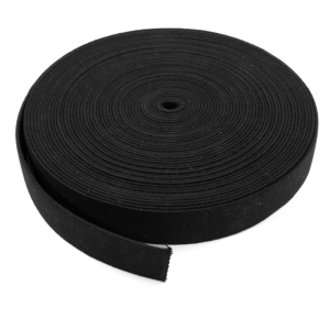 Roll of black extra strong cotton elastic 1 1/2"