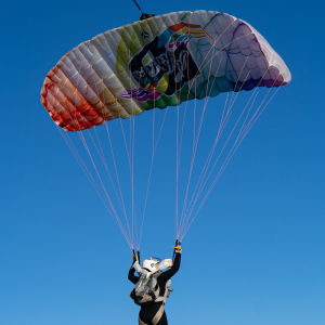 Performance Designs Valkyrie canopy. Shown from the bottom during flight