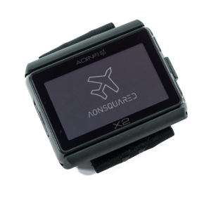 AON2 X2 Skydiving Altimeter. Black case with big screen. Shown from the front