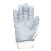 AKANDO PREMIUM WINTER GLOVES with white top and light blue leather on the bottom. Shown from the bottom