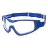 Kroops Arch skydiving goggles with clear lens, blue frame and blue strap