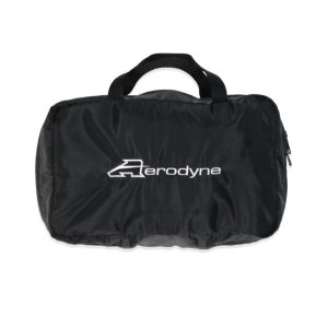 Black storage bag produced by aerodyne. Used for stoing main canopy