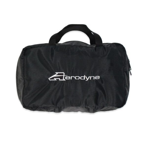 Black storage bag produced by aerodyne. Used for stoing main canopy