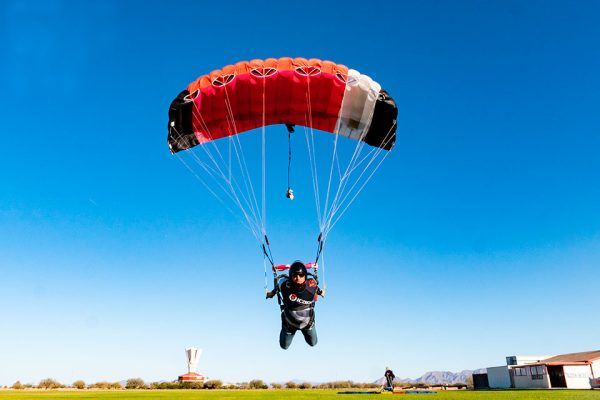 ICARUS WORLD GTR main canopy, shown from front while landing