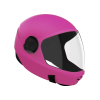 Cookie G3 fullface skydiving helmet, color pink, shown from the side with closed visor