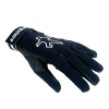 Wingstore gloves with black leather on the bottom part. It has logo of a jumper and name of company on the fastener.