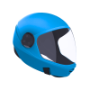 Cookie G3 fullface skydiving helmet, color electric blue, shown from the side with closed visor