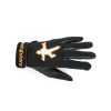 Wingstore Skydiving Gloves, all black with white and orange logo on top. Shown from the top