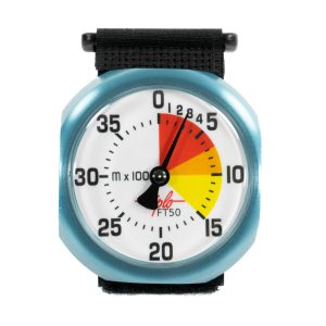 Viplo FT50 Analog Altimeter with white 4000 meters dial and turquoise case