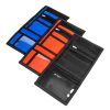 Wingstore Wallets. Three colors: black, red and blue. Shown from the inside