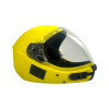 Square1 Kiss skydiving fullface helmet shown from the side with closed visor. Color: Yellow Double