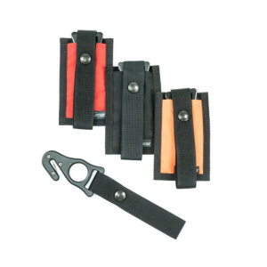 Black Mystic knife from paragear. Shown with few colors of pouches