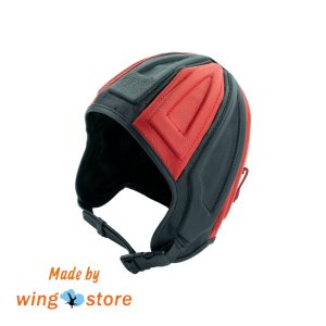 Wingstore Leather hat, black and red coloring