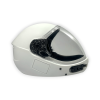 Square1 Kiss skydiving fullface helmet shown from the side with closed visor. Color: White