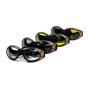 Cruiser Skydiving Goggles with flames. Different colors