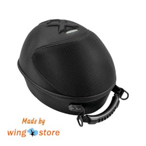 Wingstore Hard Helmet Case is a hard, durable case. Black color with zippered pocket inside.
