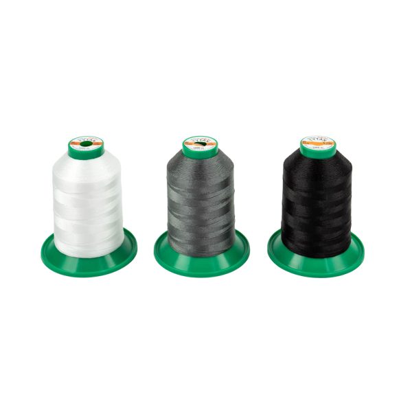 1000 meters thread tytan 40. 3 rolls shown on the photo: white, grey and black