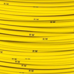Yellow coated cutaway cable. M5825