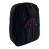 Wingstore Javelin Backpack Mini made from genuine cordura. Color: Black with pink pipings, shown from the front