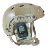 Larsen and Brusgaard Ops Core in multicam color. Made to be used with Optima, Quattro, Solo and Echo altimeters. Shown mounted on a helmet with altimeter inside
