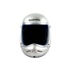 Paratec Freezr MK2 Helmet, silver with paratec logo above the visor. shown from the front