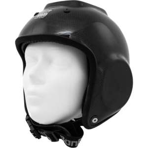 Bonehead Hell's Hallo Camera Helmet shown from the front. Color: Black Carbon