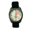 Barigo 4000m analog altimeter with white fluorescent dial and green case.