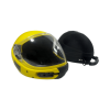 Square1 Kiss skydiving fullface helmet shown from the side with closed visor. Sold with hard helmet case. Color Yellow