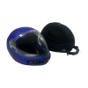 Square1 Kiss skydiving fullface helmet shown from the side with closed visor. Sold with hard helmet case. Color Blue