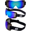 Birdz Wren Goggles, with Blue mirror lenses. Picture shows them from 3 angles