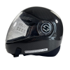 Skyhelmets Fujin fullface helmet, black carbon color. Shown from the side