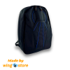 Wingstore black backpack with blue pipings. Made from genuine Cordura. Shown from the front