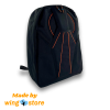 Wingstore black backpack with orange pipings. Made from genuine Cordura. Shown from the front.